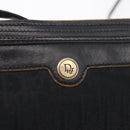 Christian Dior Trotter Canvas Shoulder Bag Black Gold Tone Auth ka6527A-18