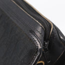 Christian Dior Trotter Canvas Shoulder Bag Black Gold Tone Auth ka6527A-11