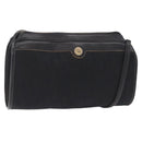 Christian Dior Trotter Canvas Shoulder Bag Black Gold Tone Auth ka6527A-1
