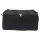 Christian Dior Trotter Canvas Shoulder Bag Black Gold Tone Auth ka6527A-13
