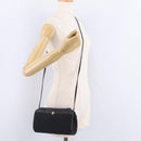 Christian Dior Trotter Canvas Shoulder Bag Black Gold Tone Auth ka6527A-23