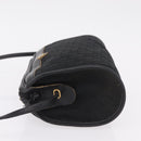 Christian Dior Trotter Canvas Shoulder Bag Black Gold Tone Auth ka6527A-4