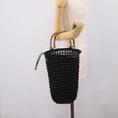 GUCCI Bamboo Hand Bag Leather Black Silver 000 1046 Auth ka6528-22