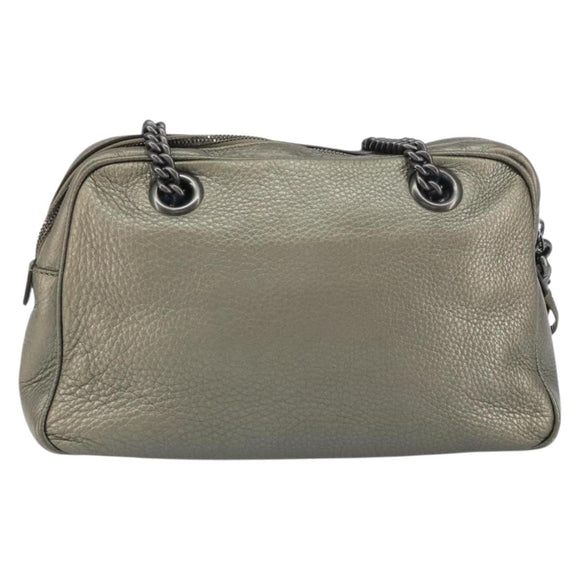 GUCCI Chain Shoulder Bag Leather Gold Tone 308983 Auth ka653