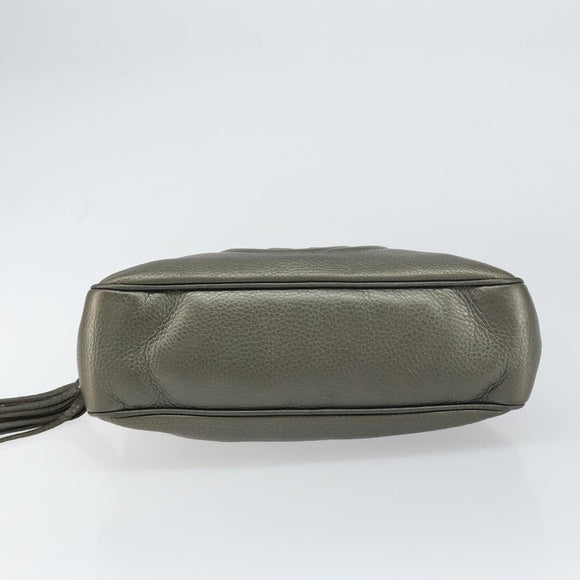 GUCCI Chain Shoulder Bag Leather Gold Tone 308983 Auth ka653