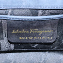 Salvatore Ferragamo Gancini Shoulder Bag Suede Navy Gold Tone Auth ka6530A-12
