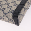 GUCCI GG Supreme Shoulder Bag PVC Navy Silver 625615 Auth ka6531V-19