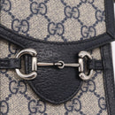 GUCCI GG Supreme Shoulder Bag PVC Navy Silver 625615 Auth ka6531V-20