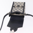 GUCCI GG Supreme Shoulder Bag PVC Navy Silver 625615 Auth ka6531V-21