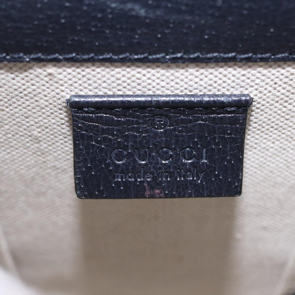 GUCCI GG Supreme Shoulder Bag PVC Navy Silver 625615 Auth ka6531V
