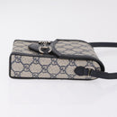 GUCCI GG Supreme Shoulder Bag PVC Navy Silver 625615 Auth ka6531V-4