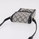 GUCCI GG Supreme Shoulder Bag PVC Navy Silver 625615 Auth ka6531V-7