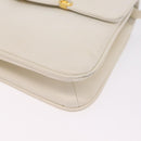 GUCCI Shoulder Bag Leather White Gold Tone 98 46 004 3743 Auth ka6532-14