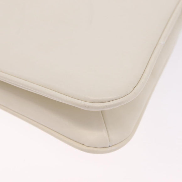 GUCCI Shoulder Bag Leather White Gold Tone 98 46 004 3743 Auth ka6532