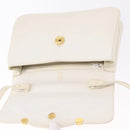 GUCCI Shoulder Bag Leather White Gold Tone 98 46 004 3743 Auth ka6532-18