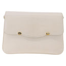 GUCCI Shoulder Bag Leather White Gold Tone 98 46 004 3743 Auth ka6532-2