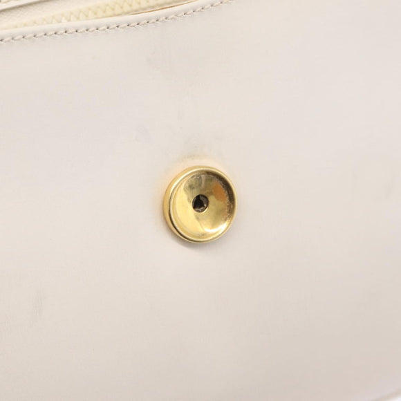 GUCCI Shoulder Bag Leather White Gold Tone 98 46 004 3743 Auth ka6532