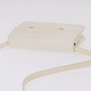 GUCCI Shoulder Bag Leather White Gold Tone 98 46 004 3743 Auth ka6532-7