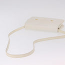 GUCCI Shoulder Bag Leather White Gold Tone 98 46 004 3743 Auth ka6532-8