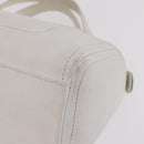 CELINE Hand Bag Leather White Gold Tone Auth ka6534A-20