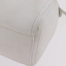 CELINE Hand Bag Leather White Gold Tone Auth ka6534A-22