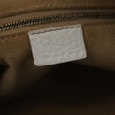 CELINE Hand Bag Leather White Gold Tone Auth ka6534A-25