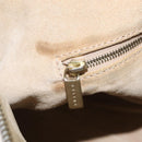 CELINE Hand Bag Leather White Gold Tone Auth ka6534A-28