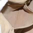 CELINE Hand Bag Leather White Gold Tone Auth ka6534A-29
