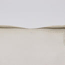CELINE Hand Bag Leather White Gold Tone Auth ka6534A-3
