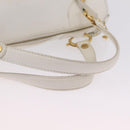 CELINE Hand Bag Leather White Gold Tone Auth ka6534A-8