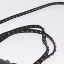 Valentino Studs Hand Bag Leather 2way Black Silver Auth ka6536-15
