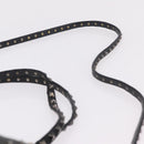 Valentino Studs Hand Bag Leather 2way Black Silver Auth ka6536-16