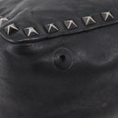 Valentino Studs Hand Bag Leather 2way Black Silver Auth ka6536-8