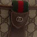 GUCCI GG Supreme Web Sherry Line Bag PVC Beige Gold 001 123 6177 Auth ka654-17