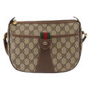 GUCCI GG Supreme Web Sherry Line Bag PVC Beige Gold 001 123 6177 Auth ka654-13