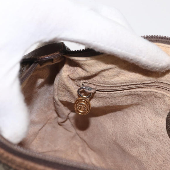 GUCCI GG Supreme Web Sherry Line Bag PVC Beige Gold 001 123 6177 Auth ka654