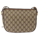 GUCCI GG Supreme Web Sherry Line Bag PVC Beige Gold 001 123 6177 Auth ka654-2