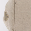 PRADA Canapa MM Hand Bag Canvas Beige Silver Auth ka6542-7