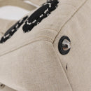 PRADA Canapa MM Hand Bag Canvas Beige Silver Auth ka6542-15