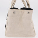 PRADA Canapa MM Hand Bag Canvas Beige Silver Auth ka6542-3