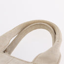 PRADA Canapa MM Hand Bag Canvas Beige Silver Auth ka6542-9