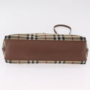 BURBERRY Nova Check Shoulder Bag Canvas Beige Gold Auth ka6546-14
