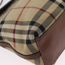 BURBERRY Nova Check Shoulder Bag Canvas Beige Gold Auth ka6546-15