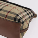 BURBERRY Nova Check Shoulder Bag Canvas Beige Gold Auth ka6546-16