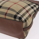 BURBERRY Nova Check Shoulder Bag Canvas Beige Gold Auth ka6546-18