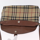 BURBERRY Nova Check Shoulder Bag Canvas Beige Gold Auth ka6546-20
