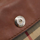 BURBERRY Nova Check Shoulder Bag Canvas Beige Gold Auth ka6546-21
