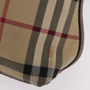 BURBERRY Nova Check Shoulder Bag Canvas Beige Gold Auth ka6546-4