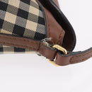 BURBERRY Nova Check Shoulder Bag Canvas Beige Gold Auth ka6546-7