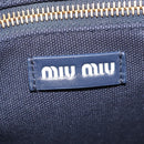 Miu Miu Canapa Fiori Hand Bag Canvas 2way Blue Gold 5BA085 Auth ka6547V-10